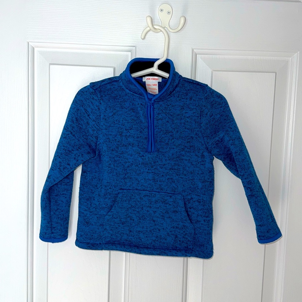 Joe Fresh Plush Knit Fleece Half Zip Pullover 18-24 Months - Blue